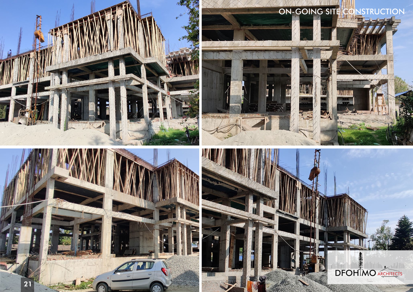 Photos showing construction progress of Mr. C. J. Mannou's residence