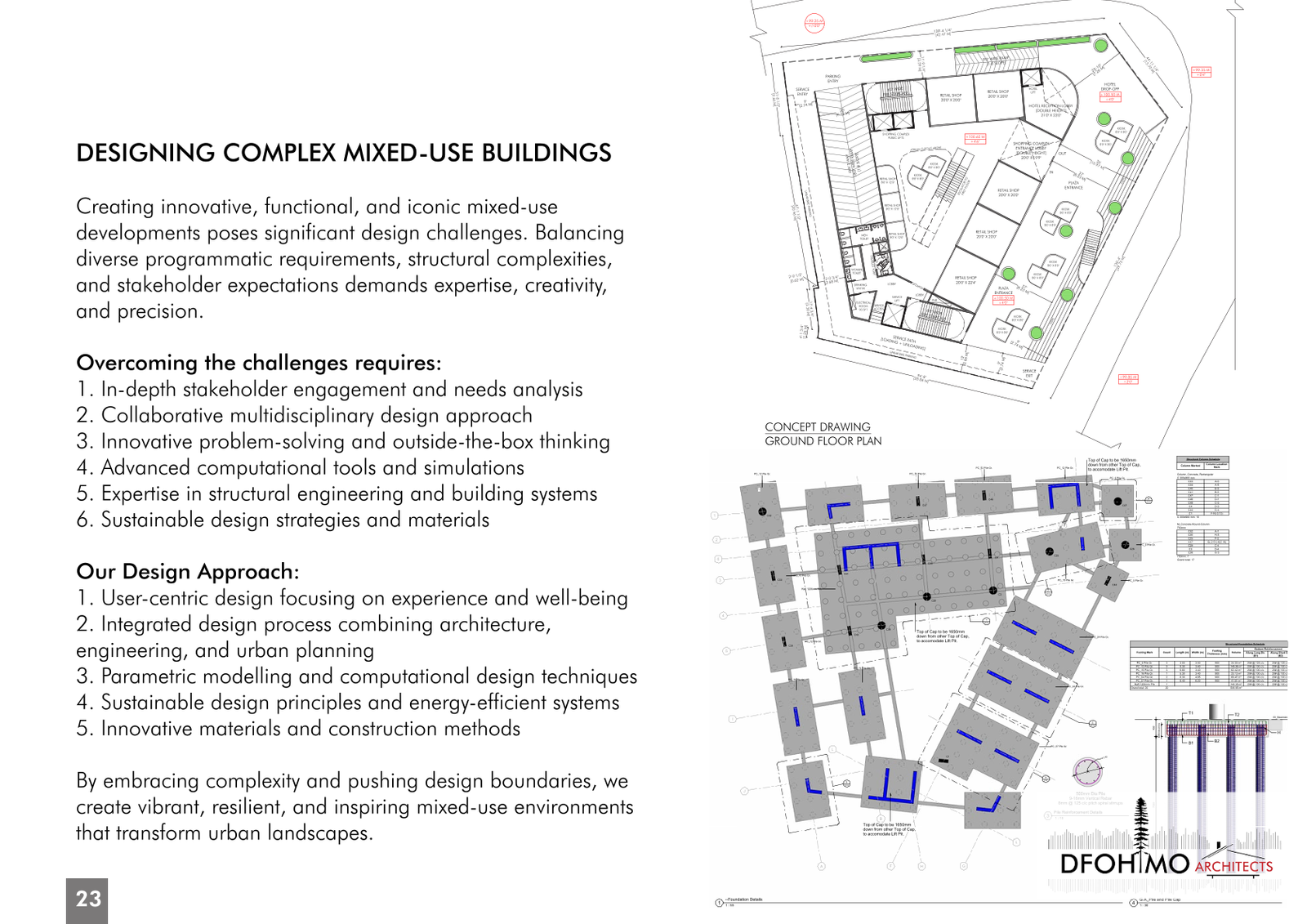 Sample floor plan layout for the Commercial Mall & Hotel project