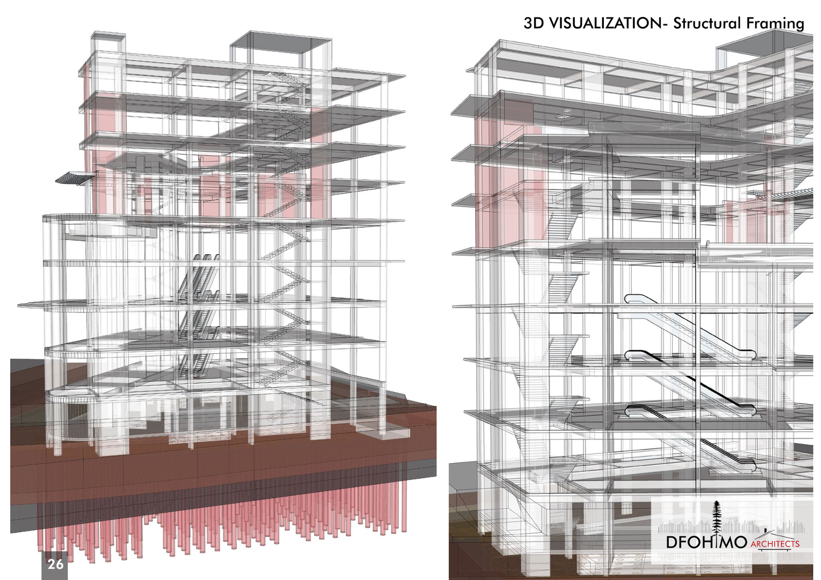 Structural framing plan for the Commercial Mall & Hotel